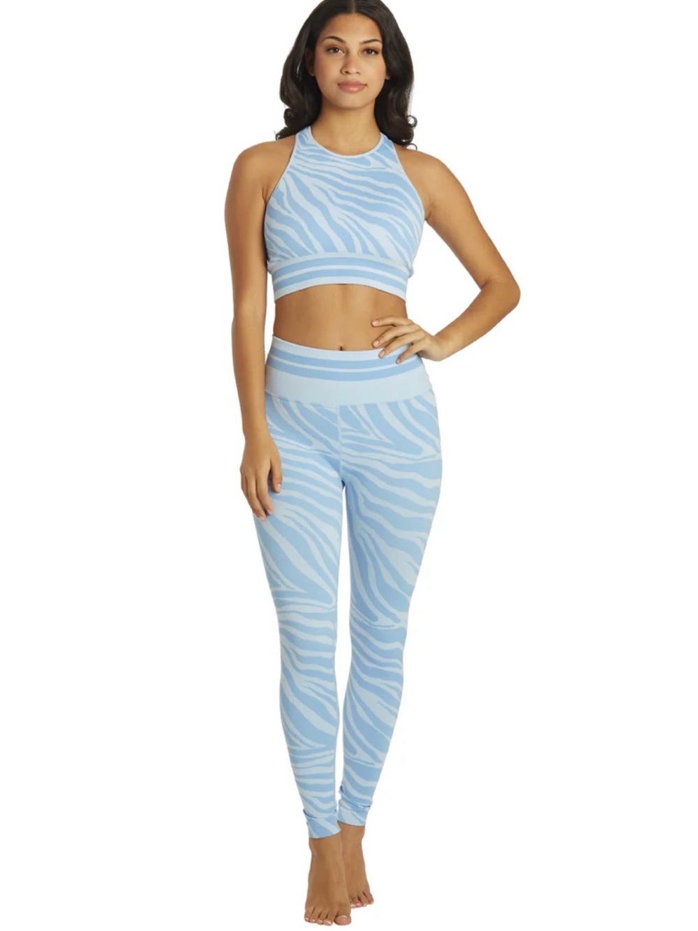 Spiritual Gangster Zebra Leggings and Sports Bra Set - size XS/S